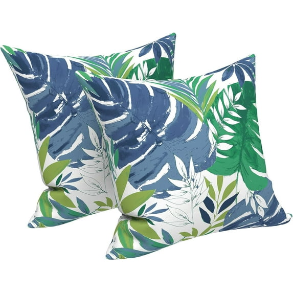Throw Pillow Covers , Covers ONLY Modern Cute Pattern Decorative Square Toss Pillow Case Pack of 2 for Home Patio Garden Sofa Bed Furniture, Islamorada Blue Green