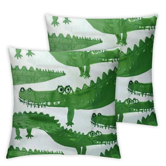 Throw Pillow Covers Crocodile Pattern Doodle Alligators Square Pillowcases for Home Decorative