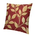 thumbnail image 1 of Throw Pillow Covers Cute Growing Leaves Cushion Cases Shells for Couch Sofa Home Decoration Burgundy/Gold, 1 of 5