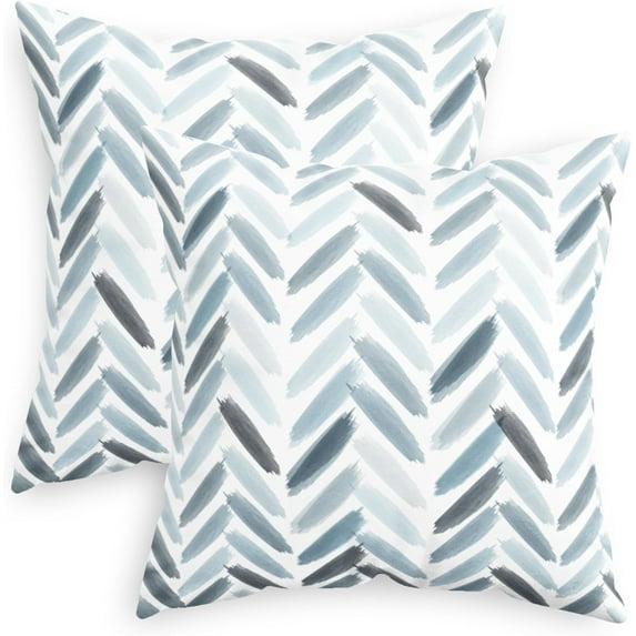 Throw Pillow Covers Decorative 20 X 20 Inches Pack of 2 Cozy Fleece Abstract Brushwork Arrow Cushion Cases for Couch Bed Sofa Farmhouse Decoration Smoke Blue