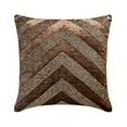 thumbnail image 1 of Throw Pillow Covers, Decorative Brown 18"x18" (45x45 cm) Throw Pillow Covers, Velvet Beaded Embroidery Throw Pillows For Sofa, Geometric Pattern Modern Style - Brown Summit, 1 of 3