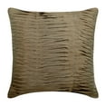 thumbnail image 1 of Throw Pillow Covers, Decorative Brown Designer Toss Pillow Covers 16x16 inch (40x40 cm), Silk Throw Pillows For Couch, Solid Color, Pintucks, Textured, Striped - Champagne Brown Waves, 1 of 3