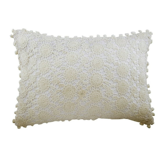Throw Pillow Covers, Decorative Pillow Covers 12x16 inch (30x40 cm) Ivory, Cotton Rectangular Pillow Covers, Handmade Pillow Covers - Cozy Crochet