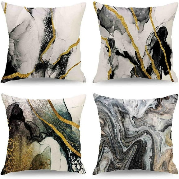 Throw Pillow Covers Decorative Pillows for Couch Pillows 18 x 18 Inch Modern Marble Throw Pillow Cases for Bedroom Sofa Living Room Home Decor Set of 4