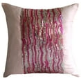 thumbnail image 1 of Throw Pillow Covers, Decorative Pink Designer Throw Pillow Covers 16x16 inch (40x40 cm), Art Silk Pillowcase&nbsp;With Zipper, Striped, Modern Pillow Cover&nbsp;For Sofa - Pink Angel, 1 of 4