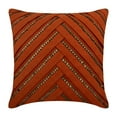 thumbnail image 1 of Throw Pillow Covers, Decorative&nbsp;Pillow, Rust Decorative Pillow Cover, Couch Cushion Cover 14x14 inch (35x35 cm) Suede Pleated Crystal Embroidered Pillow Cover, Modern - Crystal Rust, 1 of 5