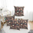 thumbnail image 1 of Throw Pillow Covers, England Stamps Pattern Soft Square Pillow Cases with Invisible Zipper for Couch Bed Sofa, Farmhouse Fall Home Decor 16"x16", 1 of 7