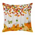 thumbnail image 1 of Throw Pillow Covers, Fall Pumpkins Decorative Throw Pillow Covers 20x20 Inch, Thanksgiving Red Orange Maple Leaf Wood Grain Square Linen Pillow Cases for Couch/Living Room/Sofa, 1 of 9