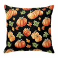 thumbnail image 1 of Throw Pillow Covers, Fall Pumpkins Retro 16x16 Pillow Covers for Couch/Sofa/Bed, Thanksgiving Maple Leaves Rustic Black Decorative Square Linen Cushion Pillowcase for Home Decor, 1 of 9