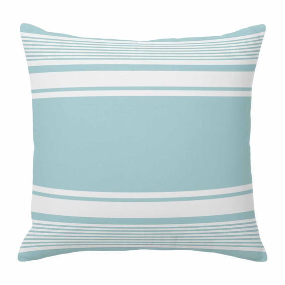 Throw Pillow Covers, Farmhouse Aqua Striped 26x26 Pillow Covers for Couch/Sofa/Bed, Modern Minimalist Stripes Decorative Square Linen Cushion Pillowcase for Home Decor