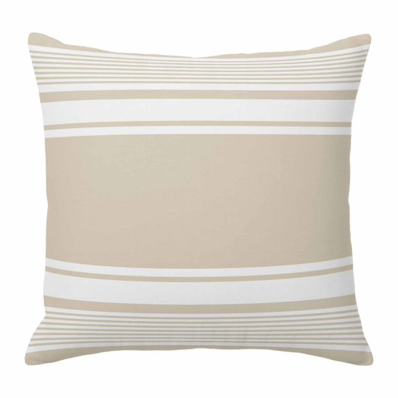 Throw Pillow Covers, Farmhouse Cream Striped Decorative Throw Pillow Covers 20x20 Inch, Modern Minimalist Stripes Square Linen Pillow Cases for Couch/Living Room/Sofa