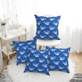 thumbnail image 1 of Throw Pillow Covers, Funny Cartoon Cute Shark Blue_A Soft Square Pillow Cases with Invisible Zipper for Couch Bed Sofa, Farmhouse Fall Home Decor 20"x20", 1 of 7