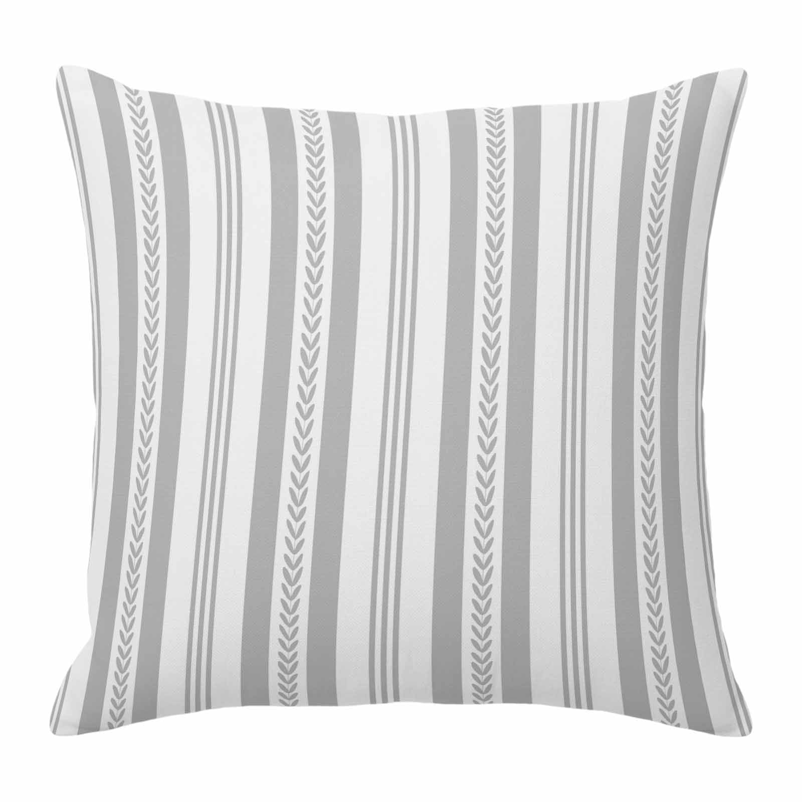Throw Pillow Covers, Grey Line Striped 24x24 Pillow Covers for Couch/Sofa/Bed, Farmhouse Modern Geometric Stripes Decorative Square Linen Cushion Pillowcase for Home Decor
