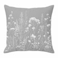 thumbnail image 1 of Throw Pillow Covers, Grey Spring Floral 16x16 Pillow Covers for Couch/Sofa/Bed, Elegant Pastoral Flowers Decorative Square Linen Cushion Pillowcase for Home Decor, 1 of 9