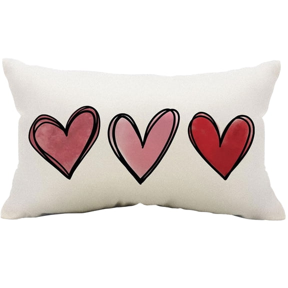 Throw Pillow Covers Holiday Pillow Covers Red Heart Pillow Valentines Bedding Bedroom Sofa Holiday Festivals Home Decor Love Pillow Soft Pillow Covers Valentines Pillow Covers 1PC 19.7"x11.8"