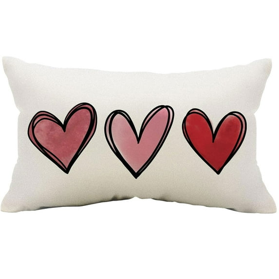 Throw Pillow Covers Holiday Pillow Covers Red Heart Pillow Valentines Bedding Bedroom Sofa Holiday Festivals Home Decor Love Pillow Soft Pillow Covers Valentines Pillow Covers 1PC 19.7"x11.8"
