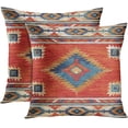 thumbnail image 1 of Throw Pillow Covers, Home Art Decor, 18 x 18 Inches Set of 2 Cushion Couch Sofa Cases, Abstract Oil Painting Pillowcases for Bedroom, Living Room, Ethnic Decorative, Geometric Tribal, 1 of 6