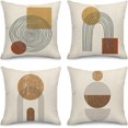 thumbnail image 1 of Throw Pillow Covers Home Decor Set of 4 Pillow Cases Decorative 18 x 18 Inches Outdoor Cushion Couch Sofa Pillowcases Contemporary Geometric Vintage Circle, 1 of 6