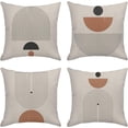 thumbnail image 1 of Throw Pillow Covers Home Decor Set of 4 Pillow Cases Decorative 18 x 18 Inches Outdoor Cushion Couch Sofa Pillowcases Contemporary Mid Century Geometric Boho, 1 of 6