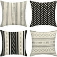 thumbnail image 1 of Throw Pillow Covers Home Decor Set of 4 Stripe Boho African Vintage Retro Geometric Pillow Cases Decorative 18 x 18 Inches Outdoor Cushion Couch Sofa Pillowcases, 1 of 6