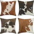 thumbnail image 1 of Throw Pillow Covers Home Decor Set of 4 Pillow Cases Decorative 20 x 20 Inches Outdoor Cushion Couch Sofa Pillowcases, Cow Brown Animal Deep, 1 of 6