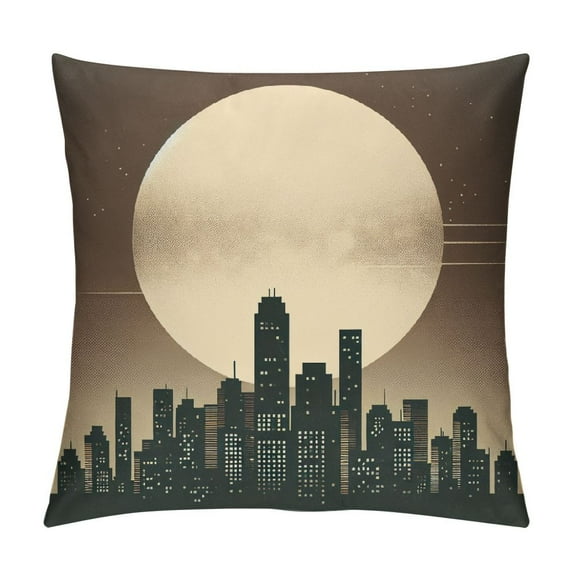 Throw Pillow Covers Linen Decorative Pillow Covers The City Under The Night Sky Pillow Case Home Sofa Bed
