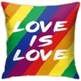 thumbnail image 1 of Throw Pillow Covers Love is Love Rainbow Gay Pride Design Square Pillowcase for Home Decor Sofa Car Bedroom Pillow case 18x18inch, 1 of 6