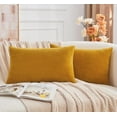 Throw Pillow Covers Mustard Yellow Set of 2 12x20 Inch Fall Pillow
