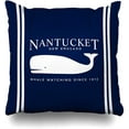 thumbnail image 1 of Throw Pillow Covers Navy Blue Nautical Nantucket Whale Pillowslip Square Sofa Cute 18 x 18 Inches Cushion Cases Pillowcases, 1 of 1