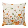 thumbnail image 1 of Throw Pillow Covers, Orange Green Fall Decorative Throw Pillow Covers 20x20 Inch, Pumpkins Maple Leaf Thanksgiving Square Linen Pillow Cases for Couch/Living Room/Sofa, 1 of 9
