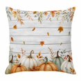 thumbnail image 1 of Throw Pillow Covers, Orange Green Pumpkins Fall 24x24 Pillow Covers for Couch/Sofa/Bed, Thanksgiving Maple Leaf Wooden Decorative Square Linen Cushion Pillowcase for Home Decor, 1 of 9