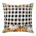 thumbnail image 1 of Throw Pillow Covers, Orange Green Pumpkins Fall Decorative Throw Pillow Covers 18x18 Inch, Thanksgiving Maple Leaf Plaid Square Linen Pillow Cases for Couch/Living Room/Sofa, 1 of 9