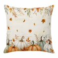 thumbnail image 1 of Throw Pillow Covers, Orange Green Pumpkins Fall Decorative Throw Pillow Covers 20x20 Inch, Thanksgiving Maple Leaf Retro Square Linen Pillow Cases for Couch/Living Room/Sofa, 1 of 9