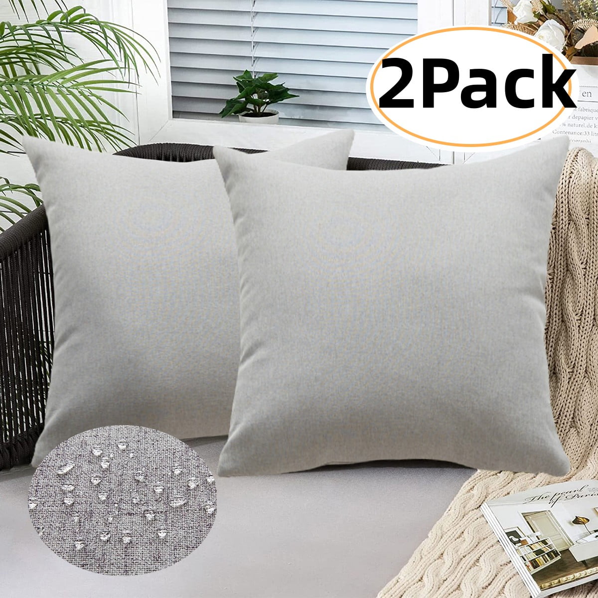 Throw Pillow Covers Outdoor Waterproof Pillow Covers Square Decorative