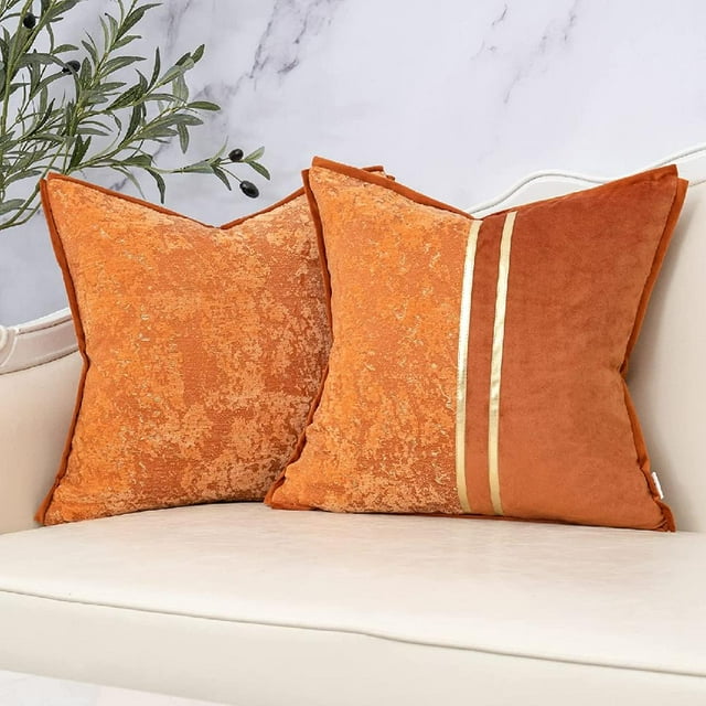 Throw Pillow Covers Pack of 2 Velvet Jacquard Cushion Cases Vintage