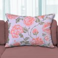 thumbnail image 1 of Throw Pillow Covers Pack of 2 for Living Room Table, Floral Printed Cushion Case, 14x20 inches - White Pink - Home Decor, 1 of 12