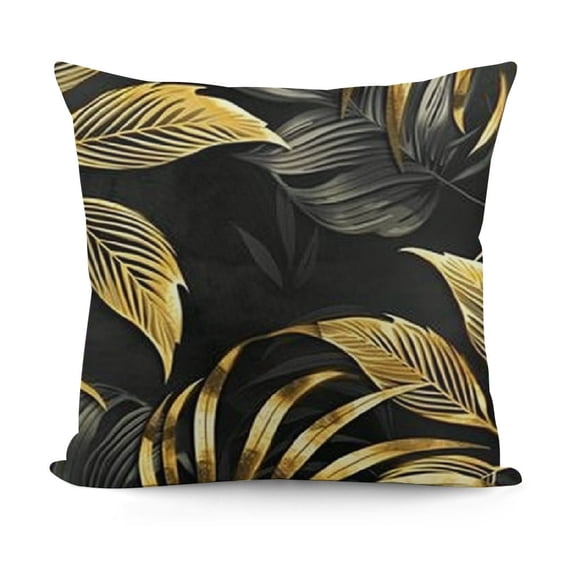 Throw Pillow Covers Palm Leaves Gold Green Leaf Square Pillowcase for Home Decor Sofa Car Bedroom Pillow case
