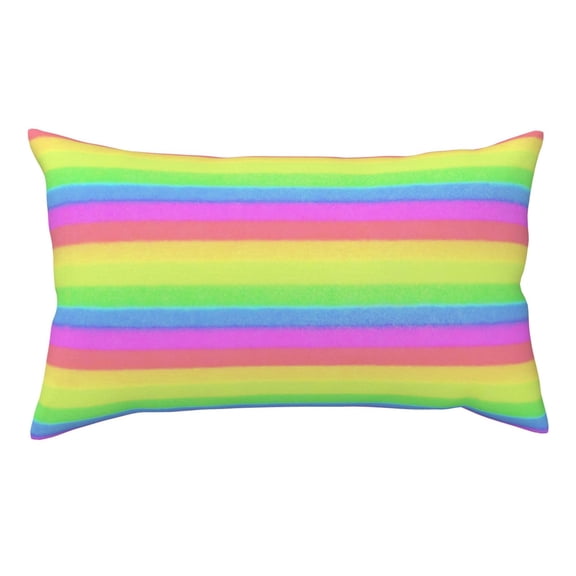 Throw Pillow Covers Pastel Rainbow Striped Pillow Cases With Invisible Zipper Pillowcases For Couch Bed Sofa Chair 20x36 Inches