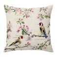 thumbnail image 1 of Throw Pillow Covers, Pink Spring Floral Decorative Throw Pillow Covers 20x20 Inch, Birds Elegant Farmhouse Art Square Linen Pillow Cases for Couch/Living Room/Sofa, 1 of 9