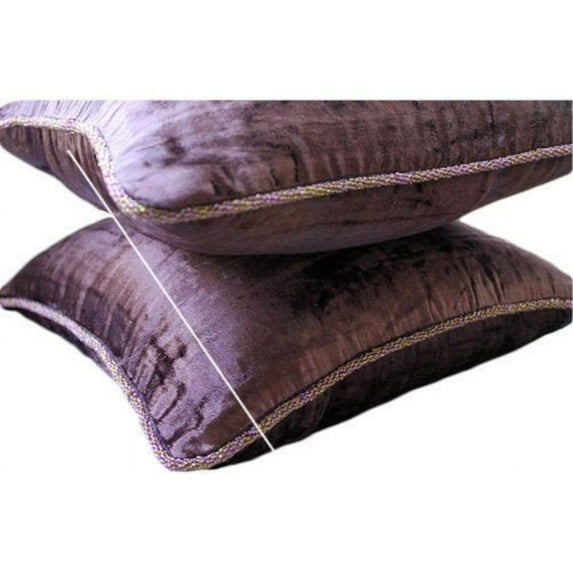 Throw Pillow Covers, Plum Cushion Cover, Solid Color Bead Cord Throw Pillows Cover, 18x18 inch (45x45 cm) Cushion Cover, Square Velvet Throw Pillows Cover, Solid - Plum Shimmer