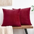 Throw Pillow Covers Red Decorative Velvet Set of 2 20x20 Inch Pillow