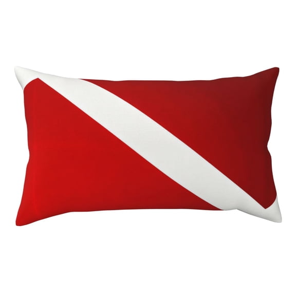 Throw Pillow Covers Scuba Dive Flag Pillow Cases With Invisible Zipper Pillowcases For Couch Bed Sofa Chair 20x36 Inches