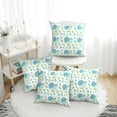 thumbnail image 1 of Throw Pillow Covers Set of 4 Blue Green Snail Leaves Soft Decorative Pillowcase for Couch Living Room Bed Sofa, Square Pillow Covers Pillow Protector with Zipper, Home Decor 18"x18", 1 of 7
