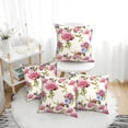 thumbnail image 1 of Throw Pillow Covers Set of 4 Carnations Flowers Bouquet Soft Decorative Pillowcase for Couch Living Room Bed Sofa, Square Pillow Covers Pillow Protector with Zipper, Home Decor 18"x18", 1 of 7