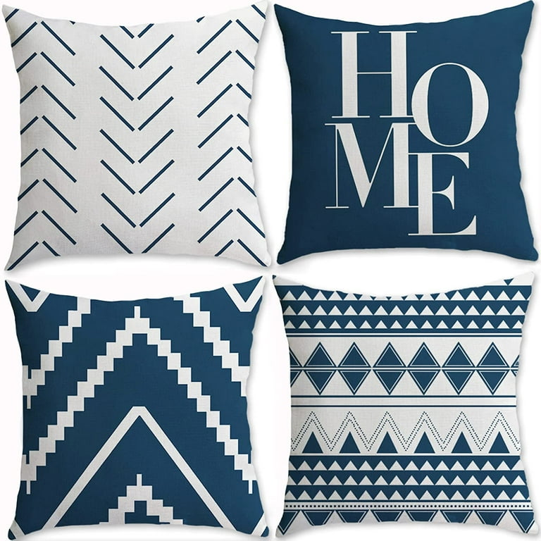 Upgrade Your Home Decor, Pillow Covers 18x18 Set Of 4 - Decorative Pillows  For Couch, Farmhouse, Outdoor Home Decoration