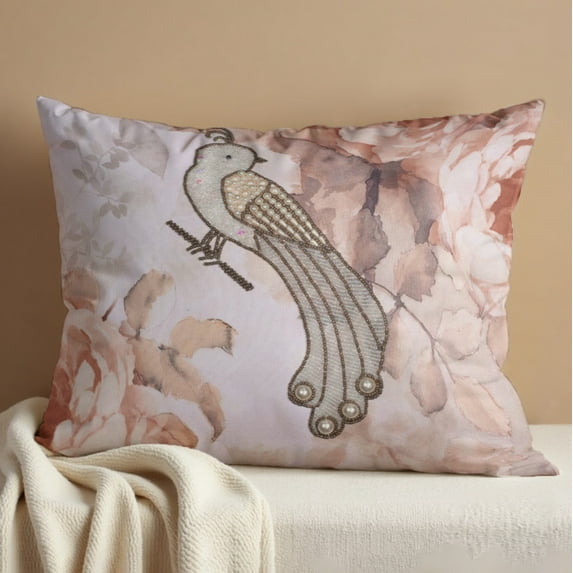 Throw Pillow Covers - Set of 4 Decorative Bird Printed with Floral Design Cushion Case for Home Decor Sofa Couch Chair Bed Patio Living Room Bedroom - 2 pcs - 22X22 inches and 2 pcs - 14X22 inches