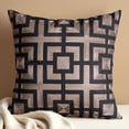 thumbnail image 1 of Throw Pillow Covers - Set of 4 Embroidered Decorative Cushion Case for Home Decor Sofa Couch Chair Bed Patio Living Room Bedroom Car Office - Brown Black 1, 20x20 Inches, 1 of 8