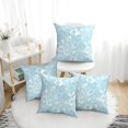 Throw Pillow Covers Set of 4 White Light Blue Paisley Decorative