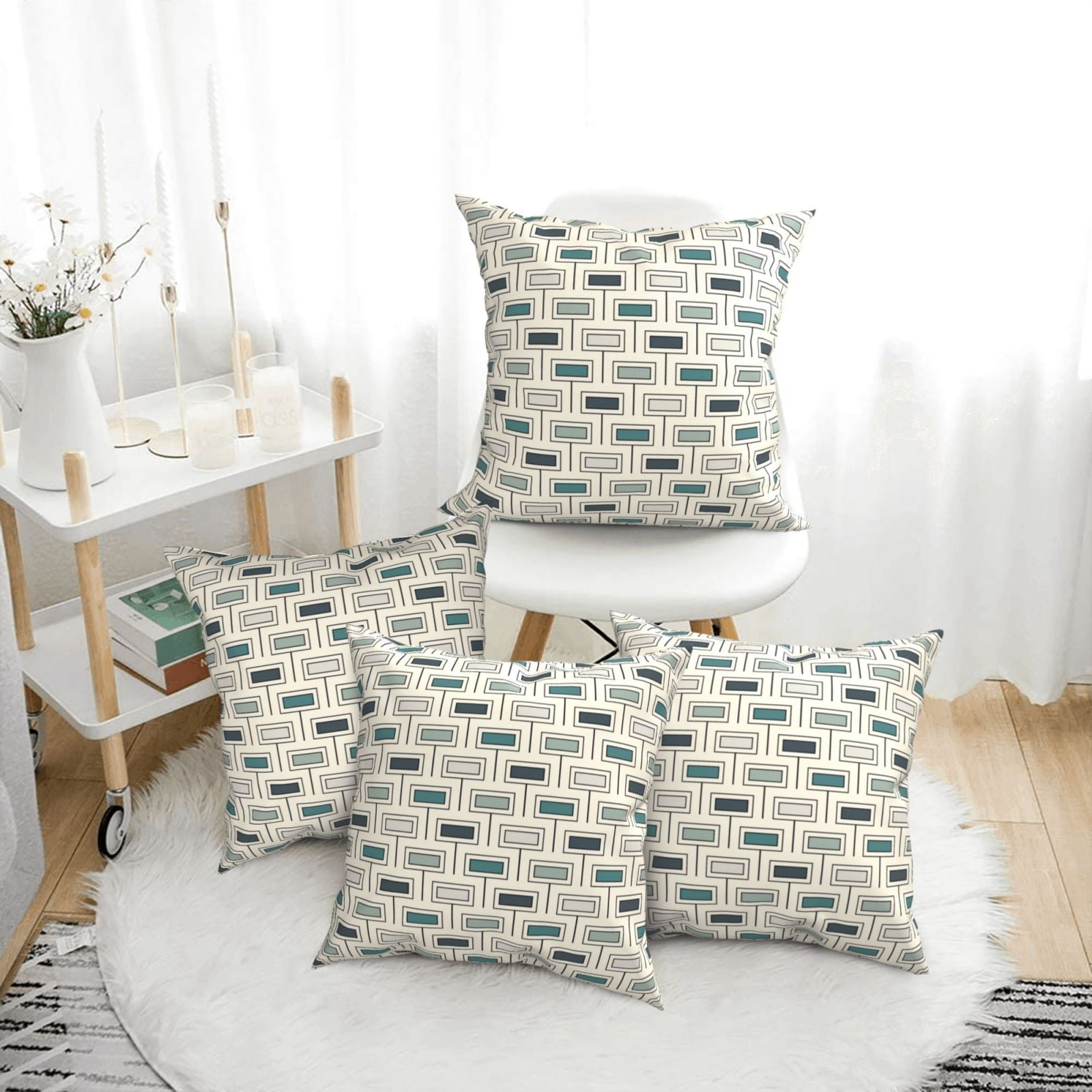 Throw Pillow Covers Set of 4 small rectangle Decorative Pillowcase for