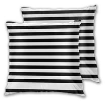 Throw Pillow Covers Set of 2 Black And White Stripe Soft Square Couch Decorative Pillow Covers for Living Room Bed 18"x18"